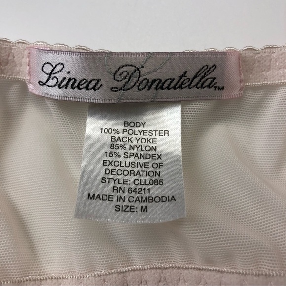 𝅺LINDA Donatella baby doll lingerie soft pink sheer Medium embellished - Picture 5 of 6